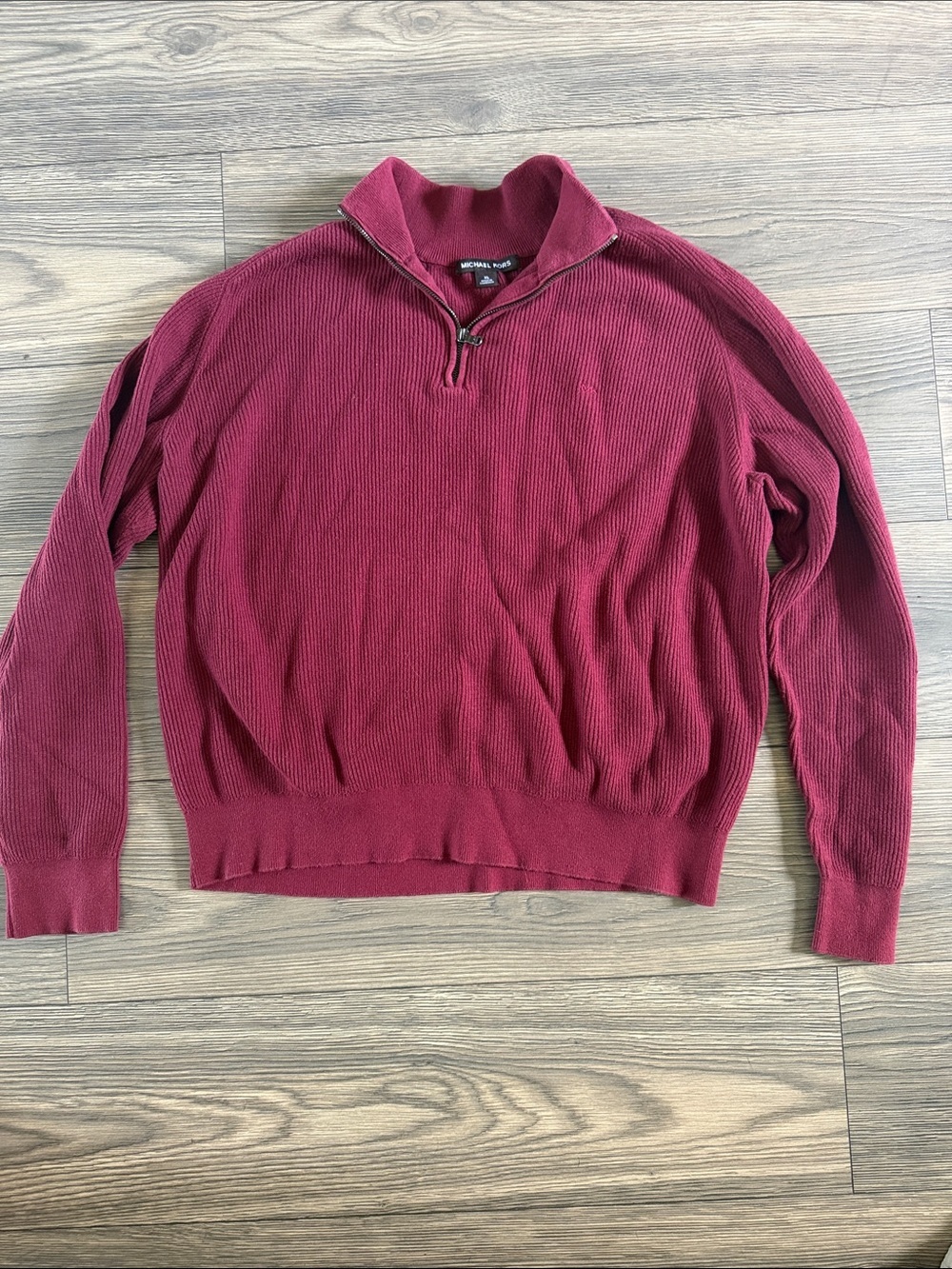 Michael Kors Men's Zip-Neck Sweater in Deep Wine